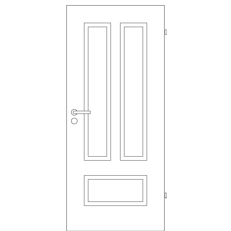 Cala 03 - Q Landhaustür / Stiltür mit Zarge RAL 7037 Lavagrau